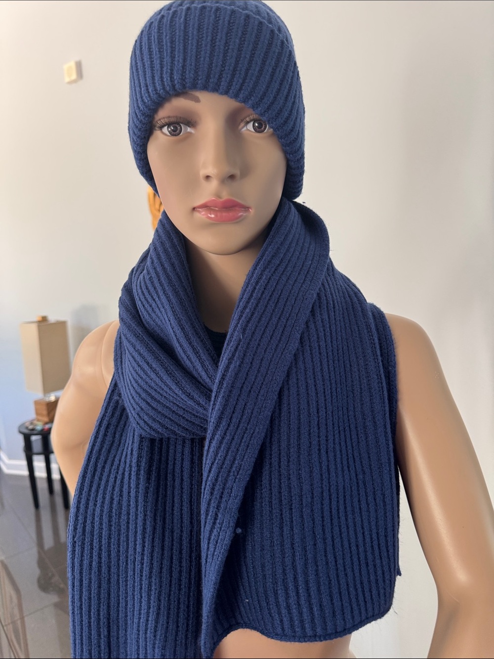 NWT Banana Republic Women’s Ribbed Knit Beanie & Scarf Set